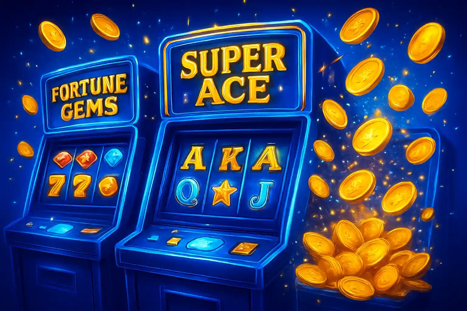 Bright Philippine casino slot machines with JILI symbols and exploding gold coins